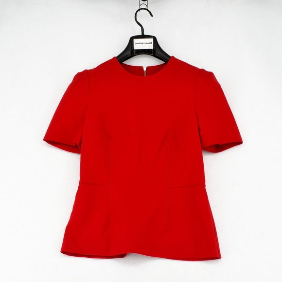 Dion Lee Dress Top Womens Red LAVA Double Wool Short Sleeve Crewneck Size 4 - Picture 1 of 7